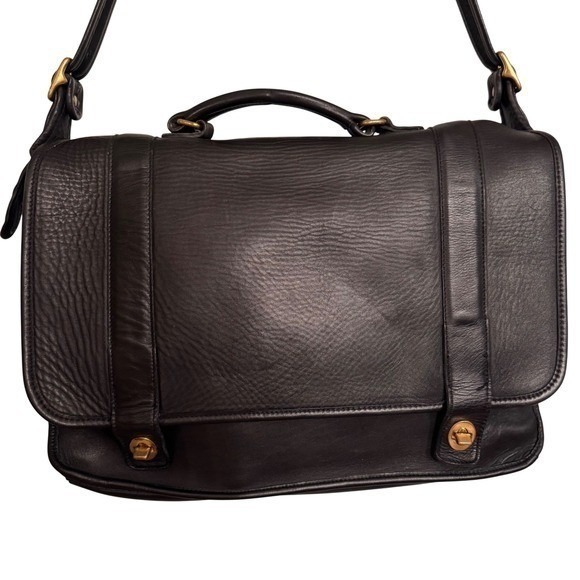 Vintage Coach Vantage 90s Black Leather Briefcase Rare Style 5274 NYC - Picture 2 of 16